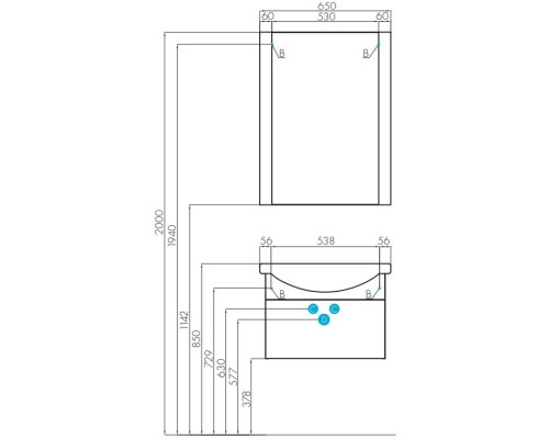 Зеркало 65x85,8 см белый Акватон Ария 1A133702AA010