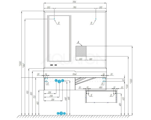 Зеркало 119,4x110 см Акватон Сакура 1A220002SKW80