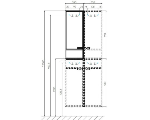 Шкаф подвесной белый глянец/дуб крафт R Акватон Флай 1A237903FAX1R Шкаф подвесной белый глянец/дуб крафт R Акватон Флай 1A237903FAX1R