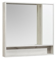 Зеркальный шкаф 100x91 см белый глянец/дуб крафт Акватон Флай 1A237802FAX10