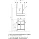 Зеркальный шкаф 65x86 см белый глянец/ясень фабрик Акватон Рико 1A215202RIB90