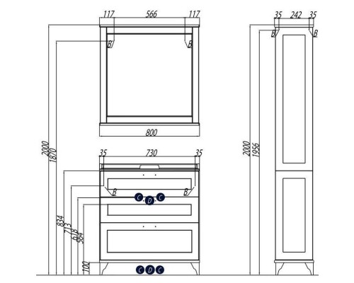 Тумба дуб белый 80 см Акватон Леон 1A187801LBPS0