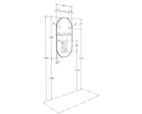 Зеркало 50x100 см Акватон Альто 1A256402A1010