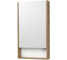 Зеркальный шкаф 45x85 см белый матовый/дуб рустикальный L/R Акватон Сканди 1A252002SDZ90