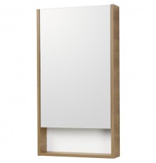 Зеркальный шкаф 45x85 см белый матовый/дуб рустикальный L/R Акватон Сканди 1A252002SDZ90