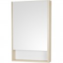 Зеркальный шкаф 55x85 см белый матовый/дуб верона L/R Акватон Сканди 1A252102SDB20