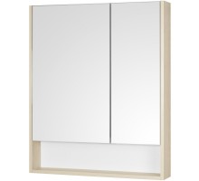 Зеркальный шкаф 70x85 см белый матовый/дуб верона Акватон Сканди 1A252202SDB20