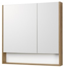Зеркальный шкаф 85x85 см белый матовый/дуб рустикальный Акватон Сканди 1A252302SDZ90