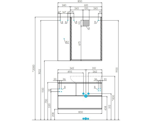 Комплект мебели дуб кантри/антрацит 85 см Акватон Терра 1A247201TEKA0 + 1AX169WBXX000 + 1A247302TEDY0