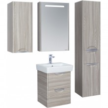 Комплект мебели дуб фьорд 50 см Акватон Сильва 1A211701SIW60 + 1WH302184 + 1A215502SIW6L