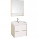 Комплект мебели белый глянец/дуб верона 70,5 см Акватон Сканди 1A251801SDB20 + 1WH501628 + 1A252202SDB20