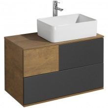 Тумба с раковиной дуб кантри/антрацит 85 см Акватон Терра 1A2472K1TEKA0