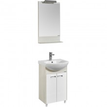 Комплект мебели белый глянец/дуб сомерсет 50,5 см Акватон Бекка 1A210801BAC20 + 1WH207781 + 1A214202BAC20