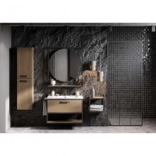 Комплект мебели дуб кантри/черный 80 см Акватон Лофт Фабрик 1A242401LTDY0 + 1A708031FB010 + 1A242602LTDY0