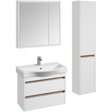 Комплект мебели белый глянец/дуб эндгрейн 80 см Акватон Нортон 1A248901NT010 + 1WH302422 + 1A249202NT010