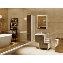 Комплект мебели белый глянец/таксония темная 60 см Акватон Капри 1A230101KPDB0 + 1WH302421 + 1A230302KPDB0