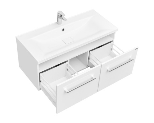 Комплект мебели белый глянец 100 см Акватон Мадрид 1A128001MA010 + 1A70473KPR010 + 1A111602MA010