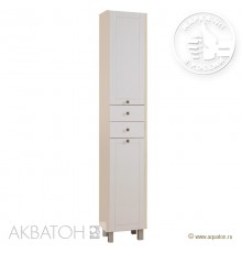 Шкаф-колонна с бельевой корзиной Альпина дуб молочный Акватон 1A133603AL530