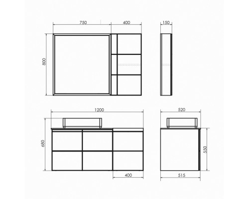 COMFORTY. Шкаф подвесной "Таллин-40" дуб натуральный