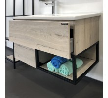 COMFORTY. Тумба-умывальник "Мальме-90" дуб дымчатый с раковиной COMFORTY 9090EL