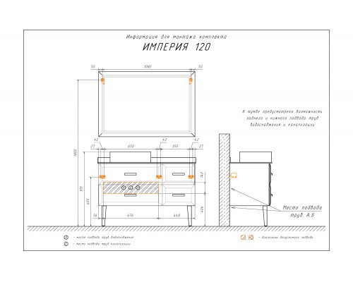 COMFORTY. Зеркало "Империя-120" белый глянец