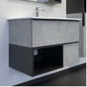 Тумба-умывальник Comforty Франкфурт-75 бетон светлый с раковиной Comforty 75E