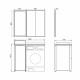 COMFORTY. Набор мебели под стиральную машину "Лозанна-100" белый глянец со столешницей под мрамор Калакатта Блэк с раковиной COMFORTY 9111