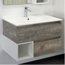 COMFORTY. Тумба-умывальник "Турин-75М" дуб бежевый с раковиной COMFORTY 75E