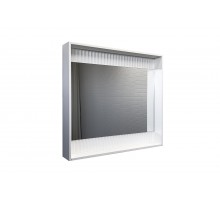 Зеркало-короб Comforty Марсель-90 белое матовое с подсветкой