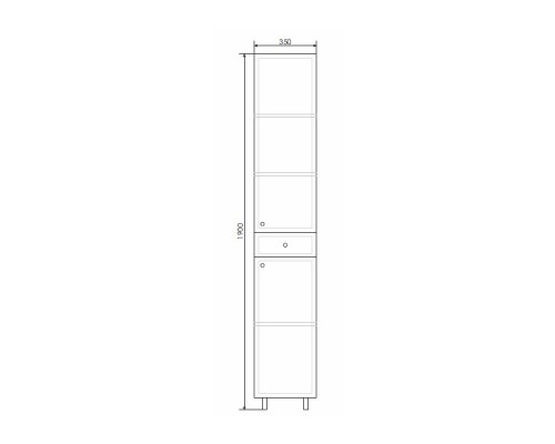 COMFORTY. Шкаф-колонна "Сочи-35" белый глянец