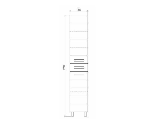 COMFORTY. Шкаф-колонна "Модена М-35" белая матовая