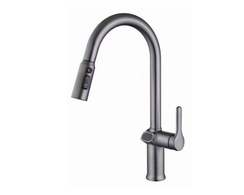 Смеситель для кухни с индикатором температуры Knotlor KN-100/GM, вороненая сталь