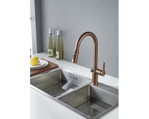 Смеситель для кухни с индикатором температуры Knotlor KN-100/RB, бронза