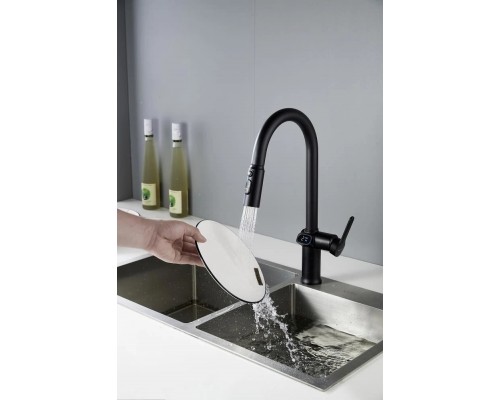 Смеситель для кухни с индикатором температуры Knotlor KN-100/BL, черный