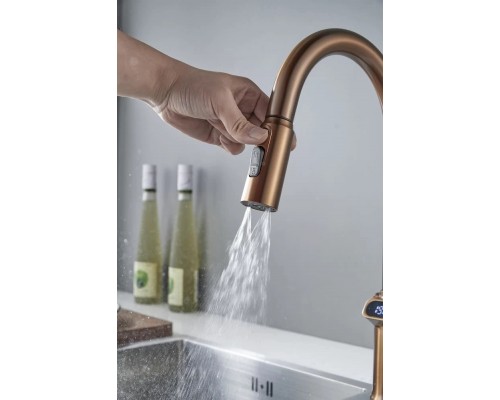 Смеситель для кухни с индикатором температуры Knotlor KN-100/RB, бронза
