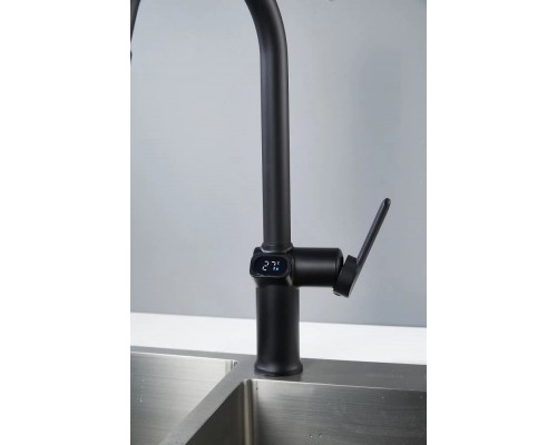 Смеситель для кухни с индикатором температуры Knotlor KN-100/BL, черный