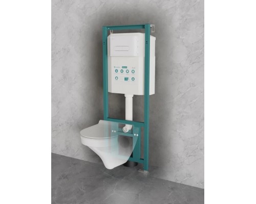 Инсталляция для подвесного унитаза Knotlor ISWC401FG, бирюзовый (серия 2)
