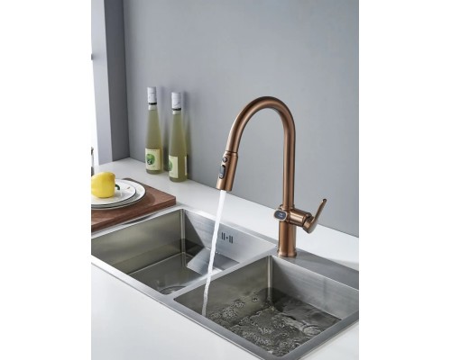 Смеситель для кухни с индикатором температуры Knotlor KN-100/RB, бронза