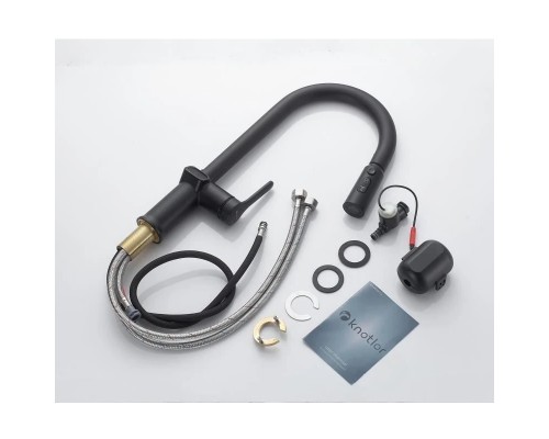 Смеситель для кухни с индикатором температуры Knotlor KN-100/BL, черный