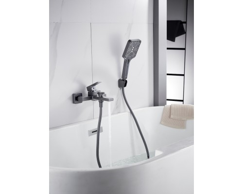 Смеситель для ванны Knotlor KN-22/GM, вороненая сталь