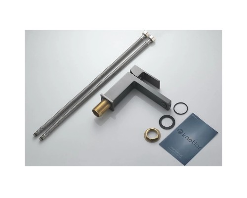 Cмеситель для раковины Knotlor KN-20/GM, оружейная сталь