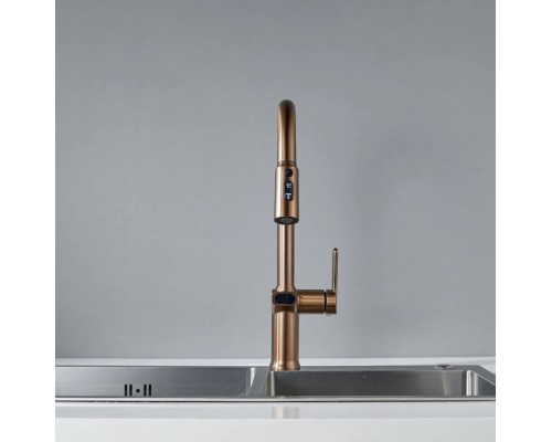 Смеситель для кухни с индикатором температуры Knotlor KN-100/RB, бронза