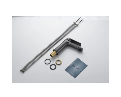 Cмеситель для раковины Knotlor KN-60/GM, оружейная сталь