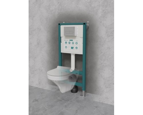 Инсталляция для подвесного унитаза Knotlor ISWC502FG, бирюзовый (серия 2)