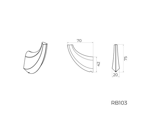 Крючок для ванной комнаты Knotlor RH103BL, черный