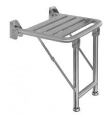 Сиденье для душа с двумя ножками для дополнительной опоры из нержавеющей стали матовой, шт