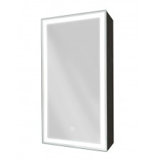 Зеркало-шкаф Mirror Box black Led 350х650 левый