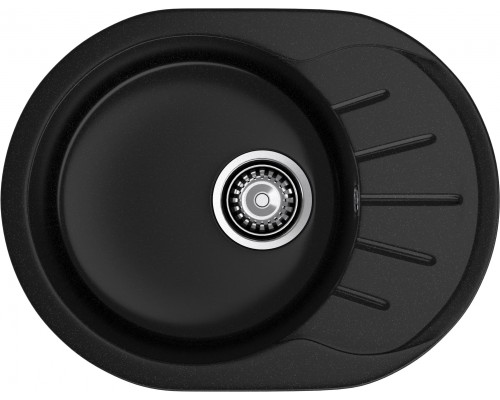 GRANFEST Мойка композит RONDO GF-R--580L  чаша с крылом 579*445мм  черный арт.GF-