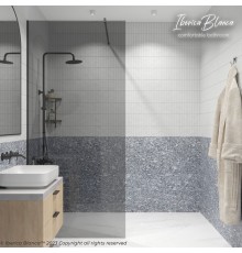 Душевая перегородка IBERICA BLANCA Mod.602 Walk In тонированное стекло/черный 90х200см (IB602.TB.200.90)