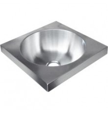 Раковина из нержавеющей стали настенная  квадратная 126x360x360 мм, шт